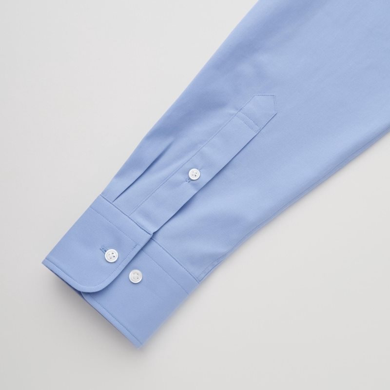 Uniqlo Easy Care Stretch Slim Fit Long-sleeve Overhemd Heren Blauw | 3630787
