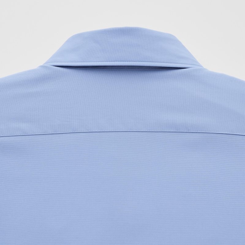 Uniqlo Easy Care Stretch Slim Fit Long-sleeve Overhemd Heren Blauw | 3630787