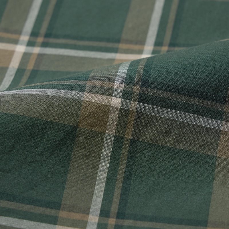 Uniqlo Extra Fine Cotton Broadcloth Checked Long-sleeve Overhemd Heren Olijfgroen | 6669856