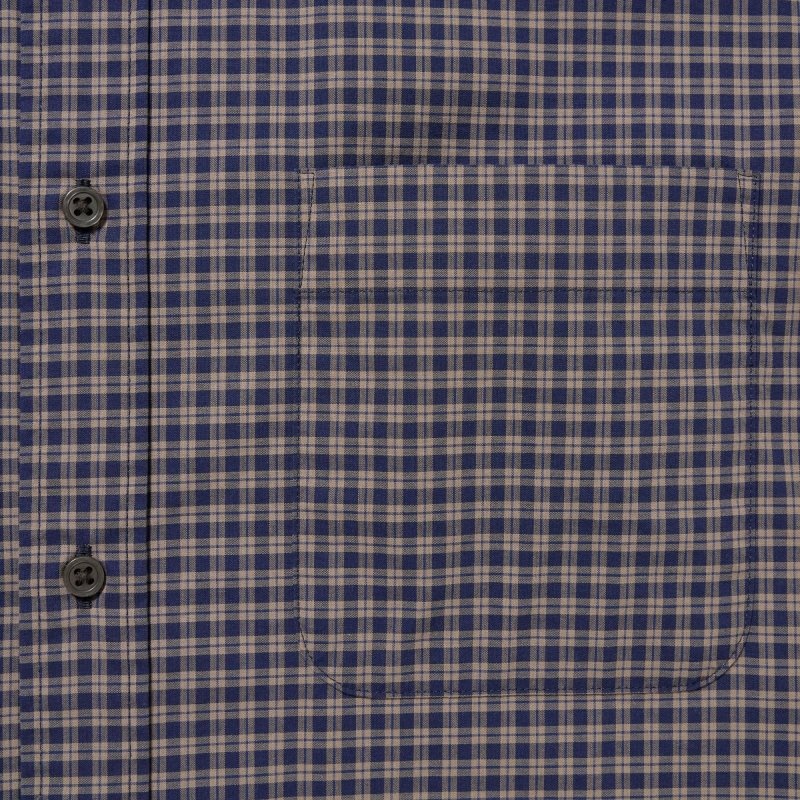Uniqlo Extra Fine Cotton Broadcloth Checked Long-sleeve Overhemd Heren Bruin | 5946019