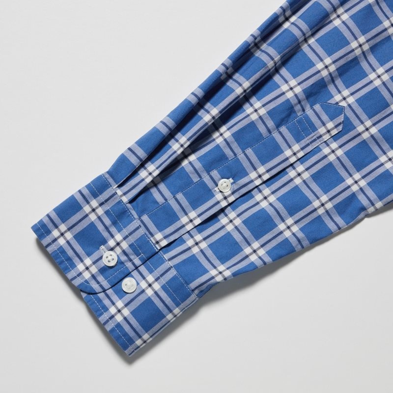 Uniqlo Extra Fine Cotton Broadcloth Long-sleeve Overhemd Heren Blauw | 3973005