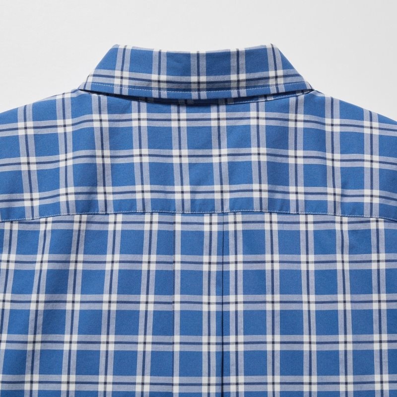 Uniqlo Extra Fine Cotton Broadcloth Long-sleeve Overhemd Heren Blauw | 3973005