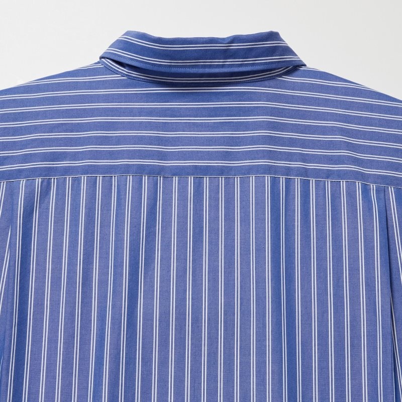 Uniqlo Extra Fine Cotton Broadcloth Long-sleeve Overhemd Heren Blauw | 7130493