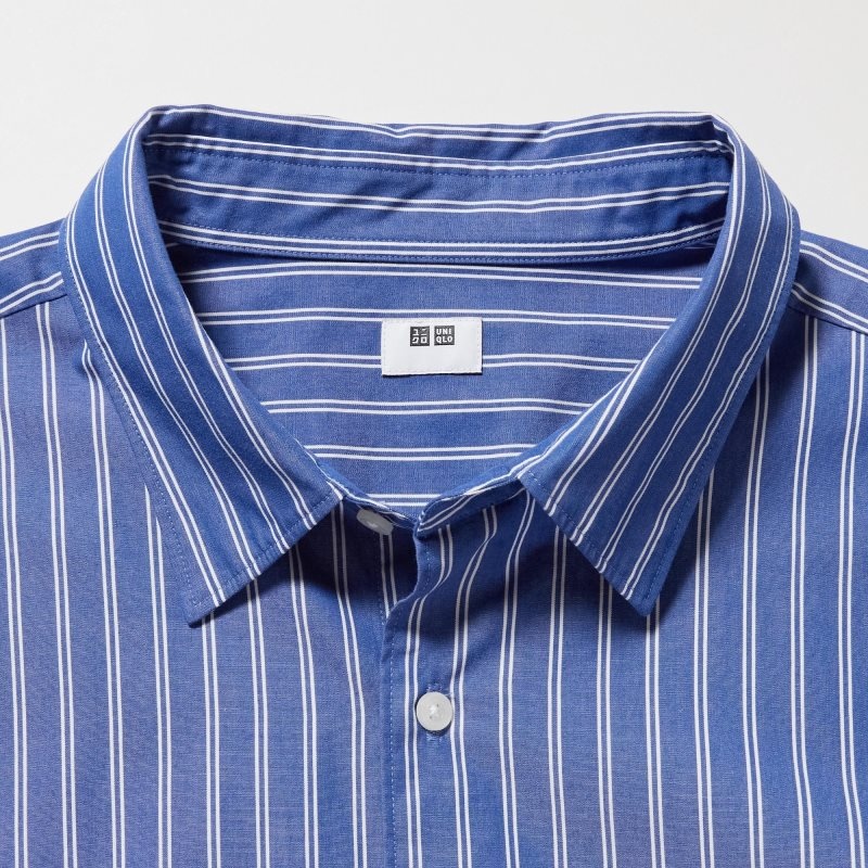 Uniqlo Extra Fine Cotton Broadcloth Long-sleeve Overhemd Heren Blauw | 7130493