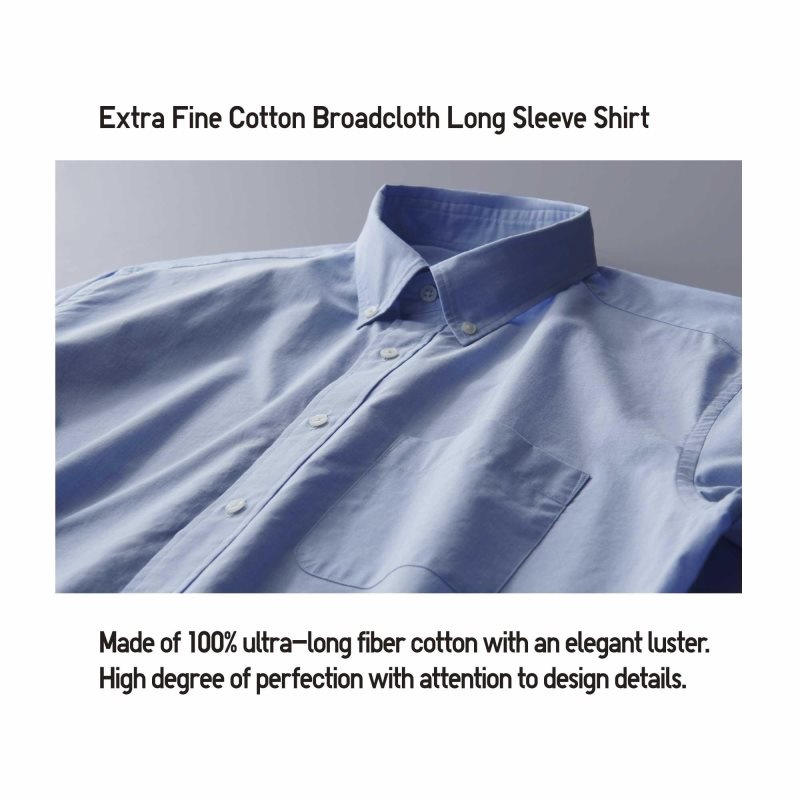 Uniqlo Extra Fine Cotton Broadcloth Long-sleeve Overhemd Heren Wit | 7175868