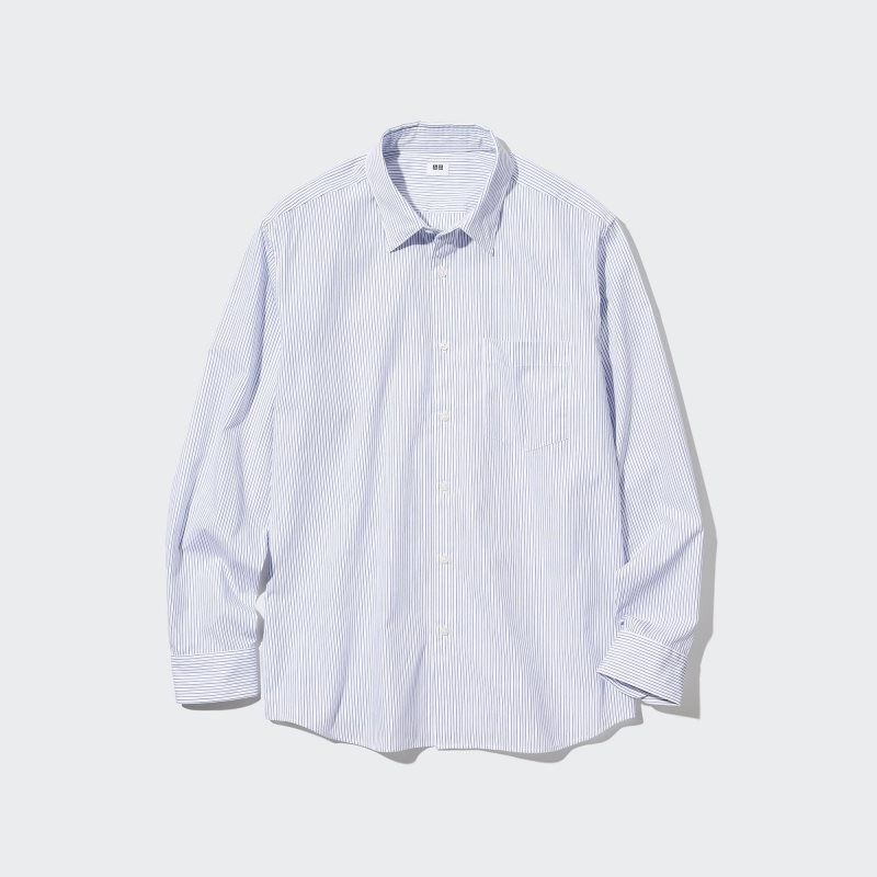 Uniqlo Extra Fine Cotton Broadcloth Long-sleeve Overhemd Heren Wit | 7175868
