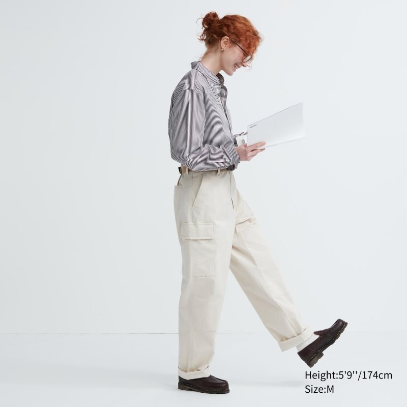Uniqlo Extra Fine Cotton Broadcloth Striped Long-sleeve Overhemd Heren Bruin | 2844733