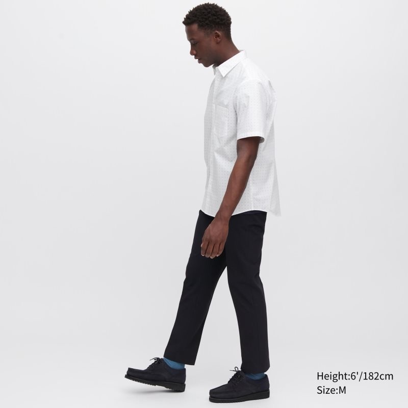 Uniqlo Extra Fine Cotton Short-sleeve Overhemd Heren Wit | 723622