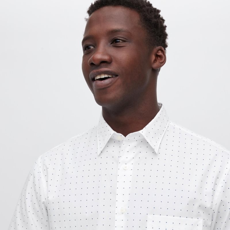 Uniqlo Extra Fine Cotton Short-sleeve Overhemd Heren Wit | 723622