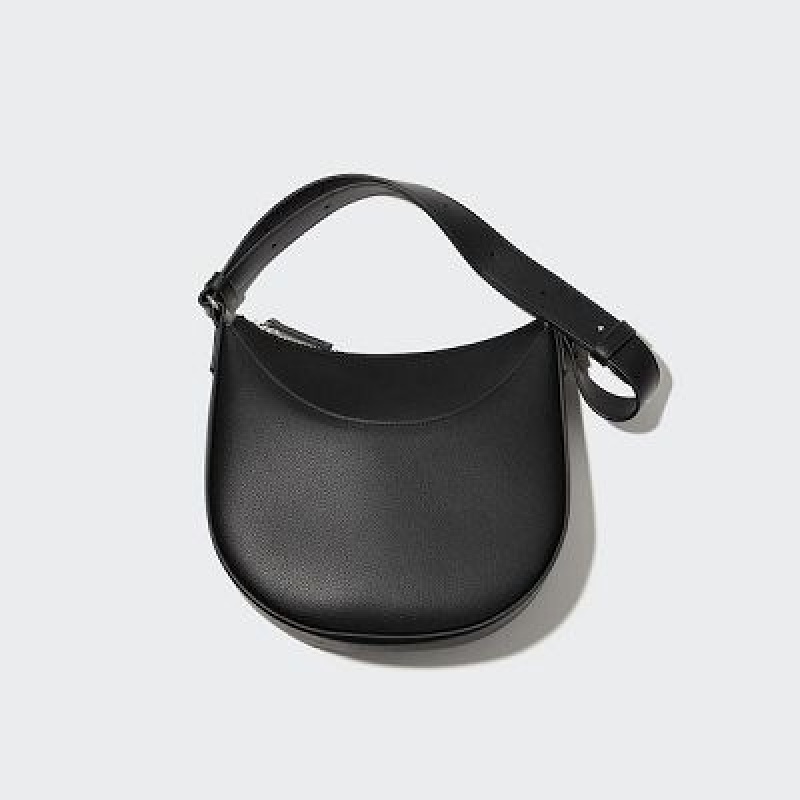 Uniqlo Faux-Leather One Handle Crossbodytassen Dames Zwart | 5530190