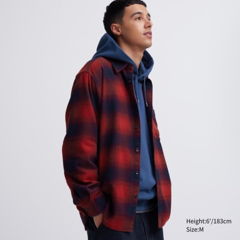 Uniqlo Flannel Checked Casual Overhemd Dames Oranje | 8171856