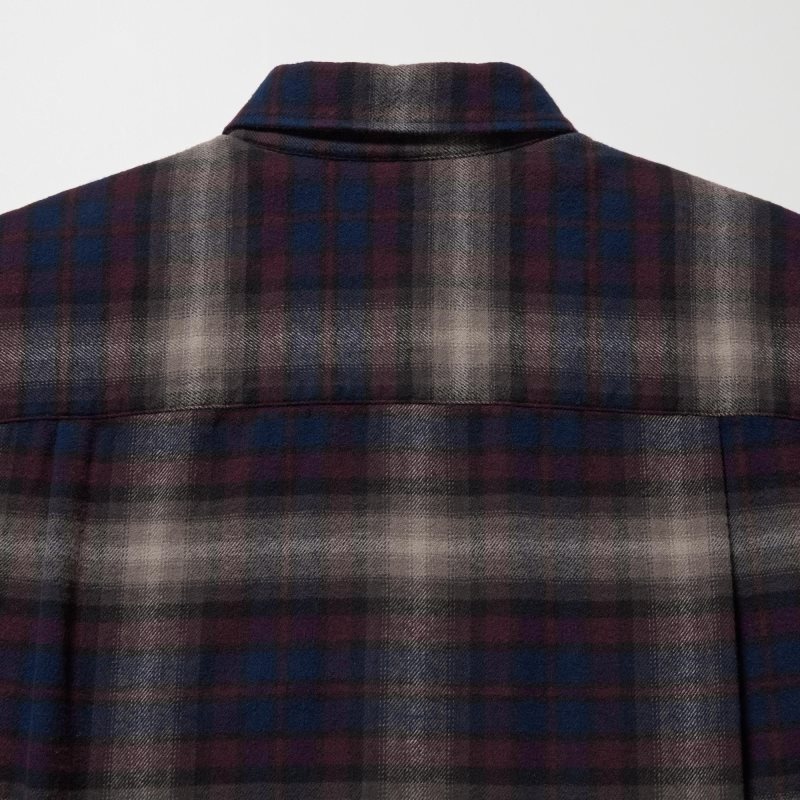 Uniqlo Flannel Checked Long-sleeve Overhemd Heren Groen | 6742876