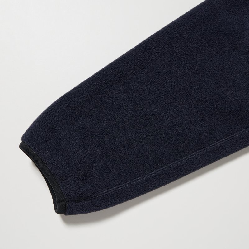 Uniqlo Fleece Button Up Long Sleeve Pullover Hoodie Heren Zwart | 9539712