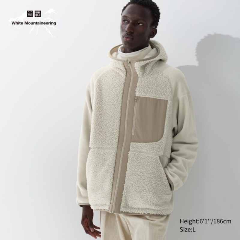 Uniqlo Fleece Full-Zip Long-Sleeve Hoodie Dames Wit | 3584652