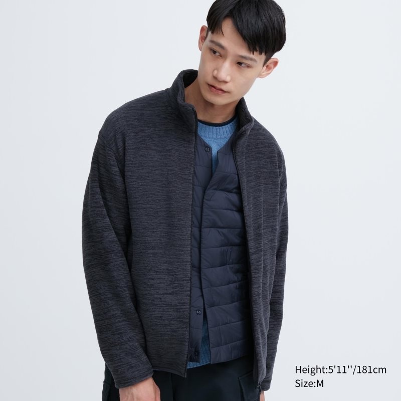 Uniqlo Fleece Full-zip Long Sleeve Jassen Heren Blauw | 1757658