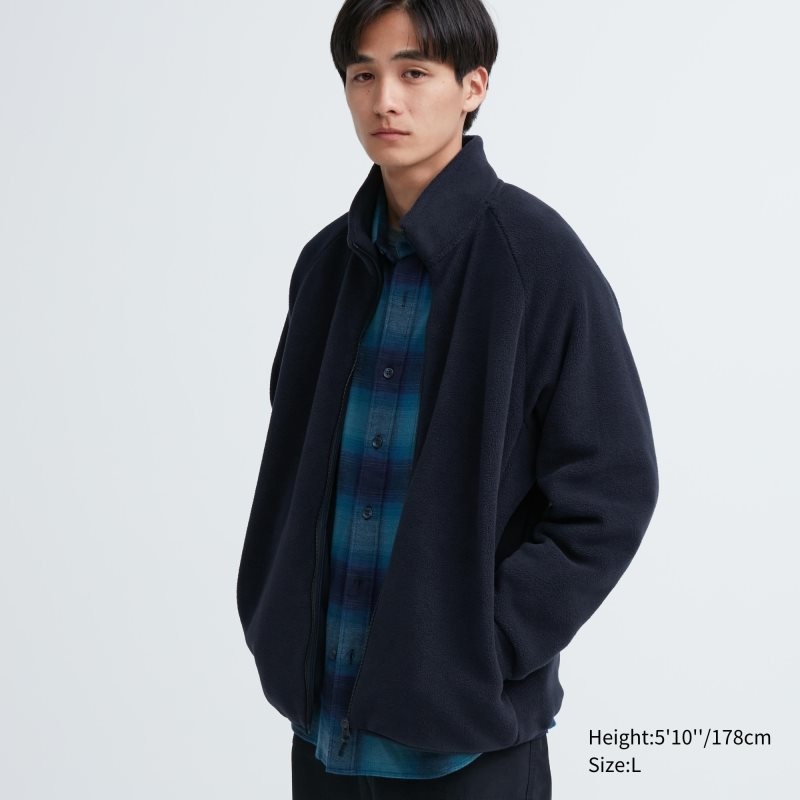 Uniqlo Fleece Long-sleeve Full-zip Jassen Heren Donkerblauw | 2724035