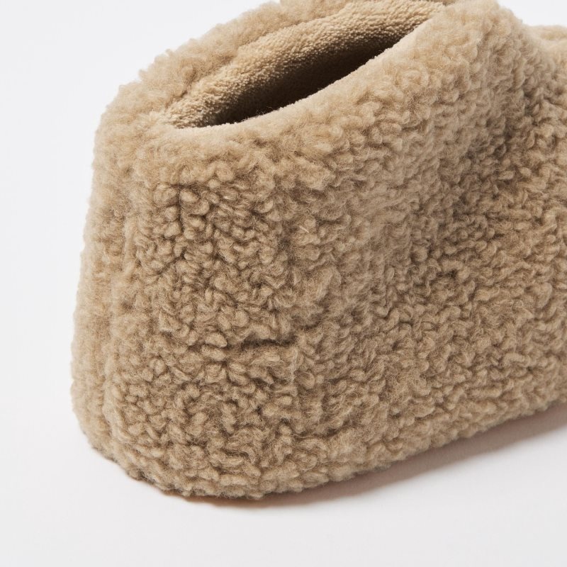 Uniqlo Fleece Room Faux Shearling Fleece Pantoffels Heren Beige | 2307176