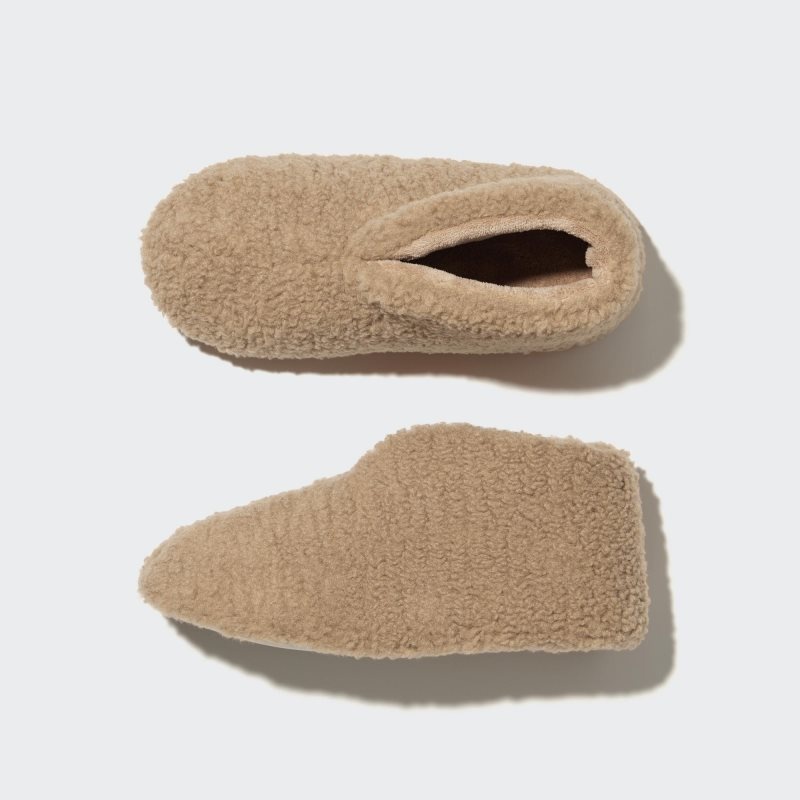 Uniqlo Fleece Room Faux Shearling Fleece Pantoffels Heren Beige | 2307176