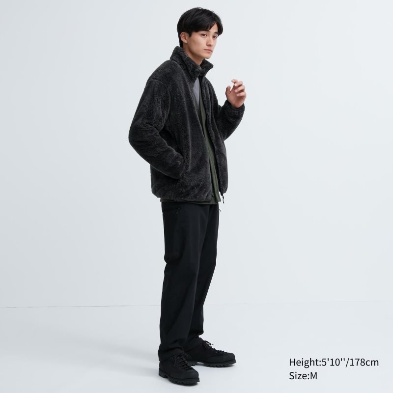 Uniqlo Fluffy Yarn Fleece Full-Zip Jassen Heren Donkerblauw | 24893