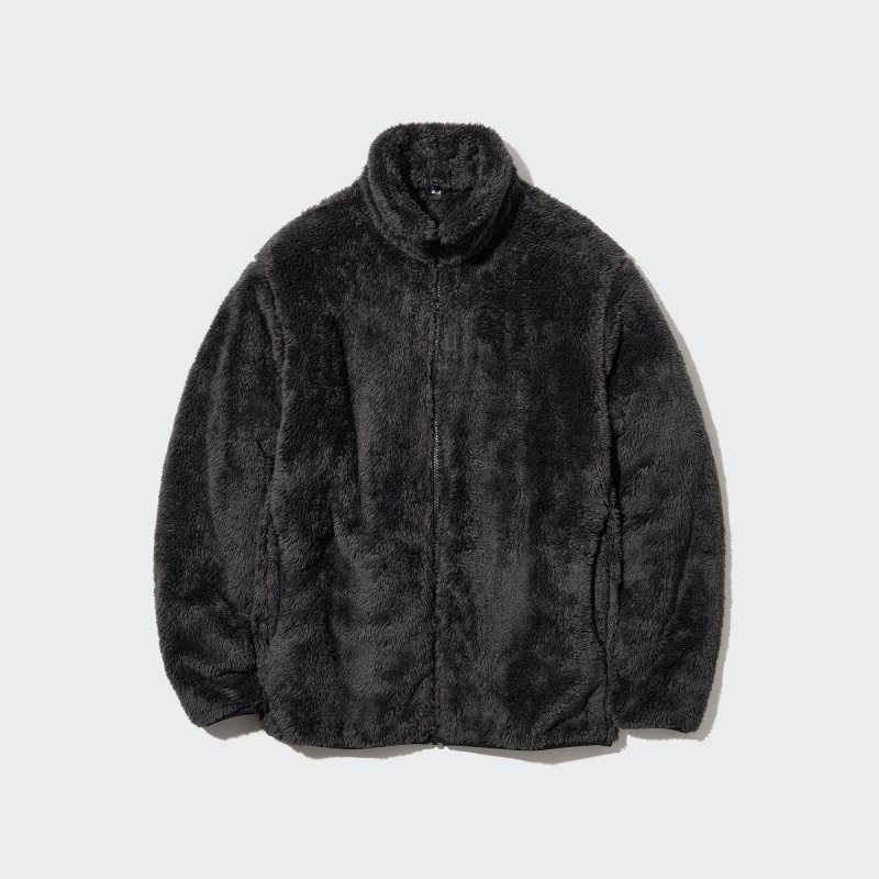 Uniqlo Fluffy Yarn Fleece Full-Zip Jassen Heren Donkerblauw | 24893