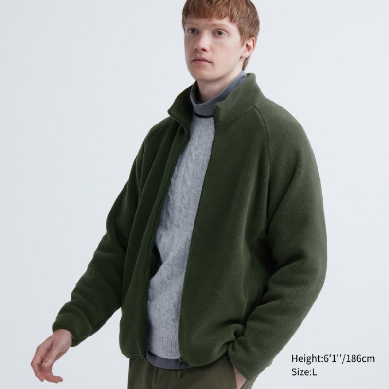 Uniqlo Full-Zip Vlies Dames Olijfgroen | 9288269