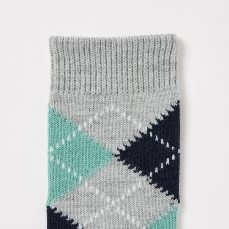 Uniqlo HEATTECH Argyle Sokken Dames Grijs | 9379446