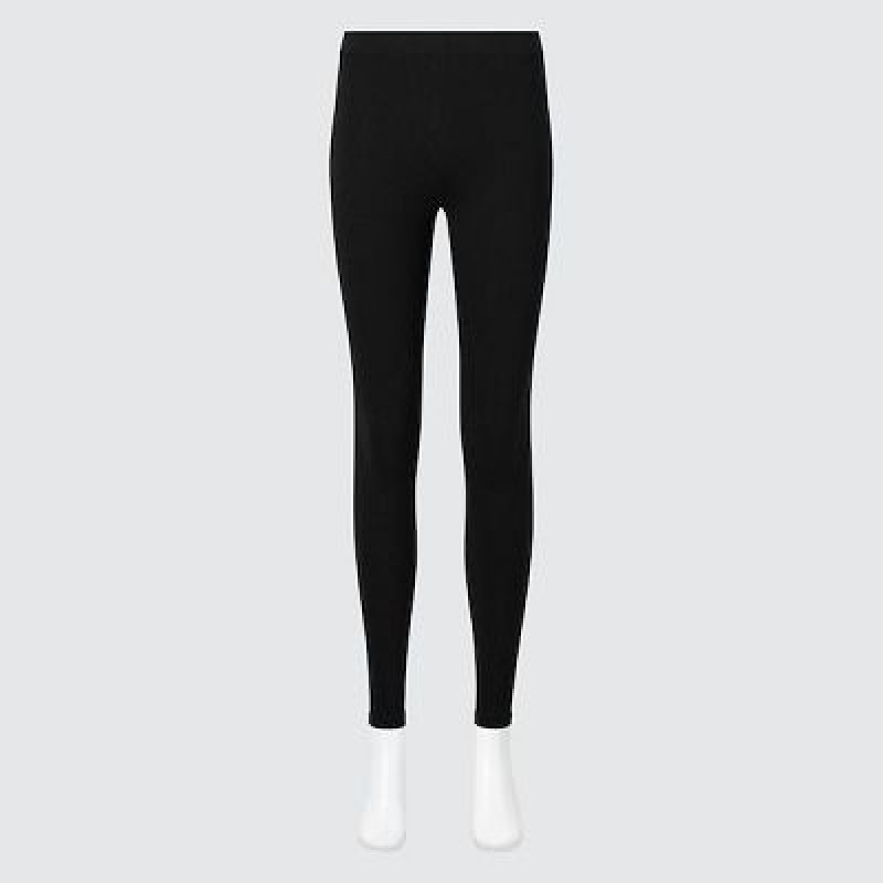 Uniqlo HEATTECH Cotton Leggings Dames Zwart | 351255