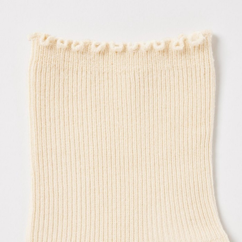 Uniqlo HEATTECH Crew Mellow Sokken Dames Wit | 1687474
