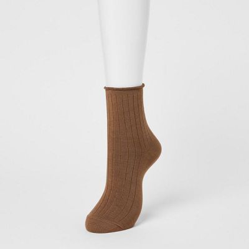 Uniqlo HEATTECH Crew Sokken Dames Bruin | 4531343
