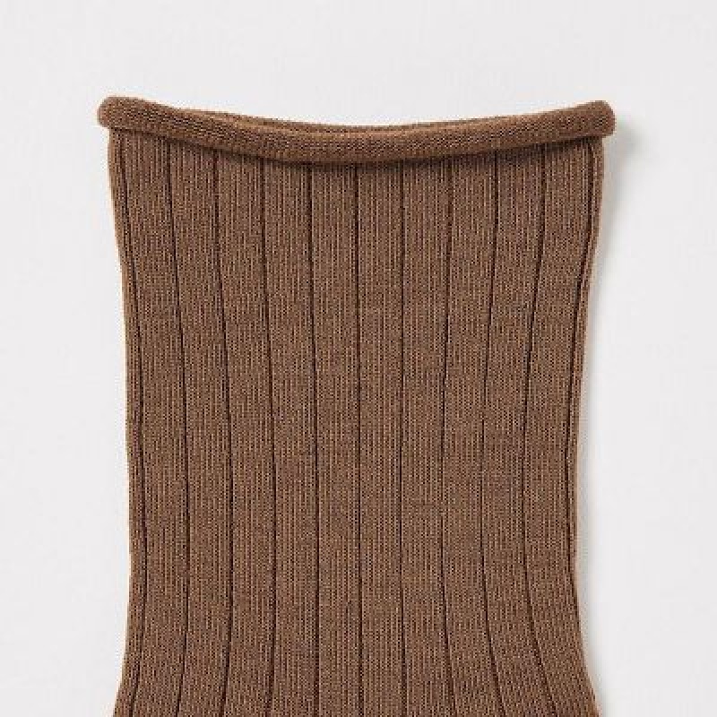 Uniqlo HEATTECH Crew Sokken Dames Bruin | 4531343