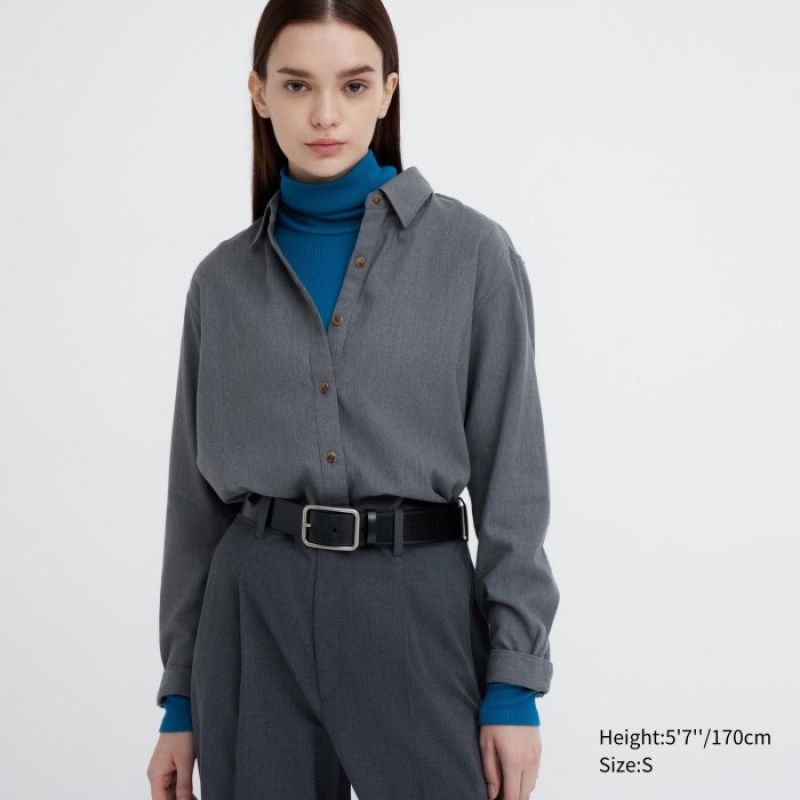 Uniqlo HEATTECH Extra Warm Seamless Ribbed Turtleneck Long-Sleeve T-shirts Dames Roze | 2265649