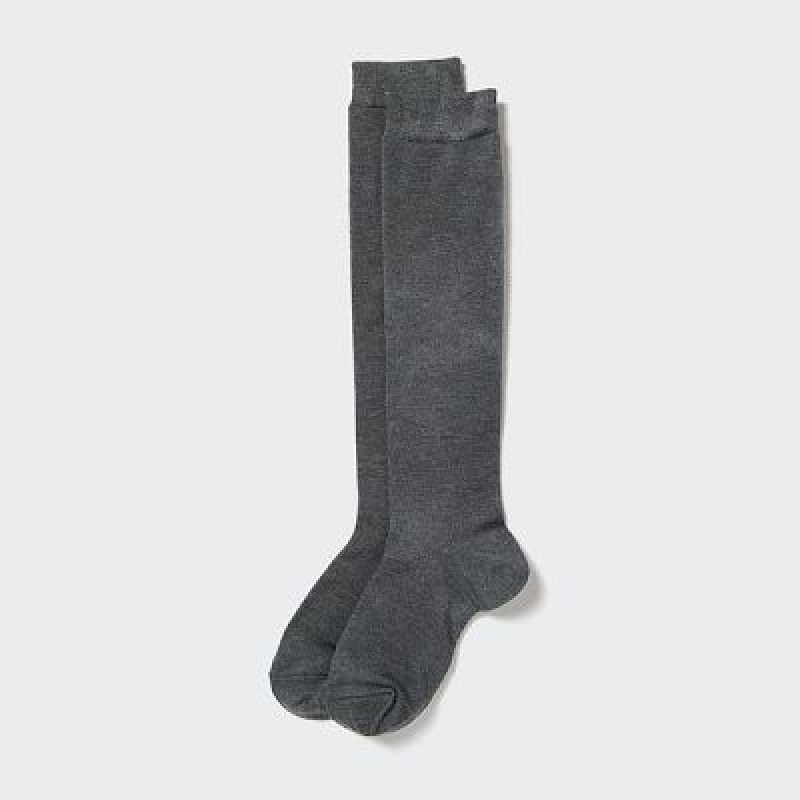 Uniqlo HEATTECH Knee High Sokken Dames Grijs | 1077014