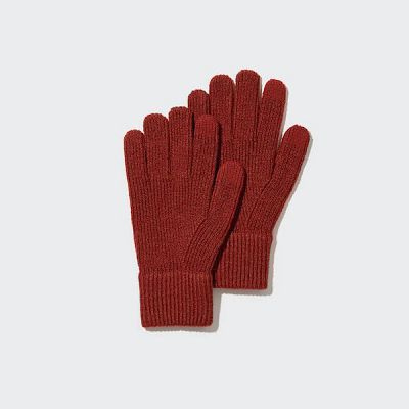 Uniqlo HEATTECH Knitted Handschoenen Dames Rood | 54224