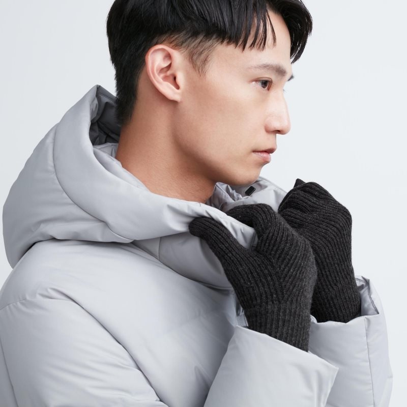 Uniqlo HEATTECH Knitted Handschoenen Heren Zwart | 6208909