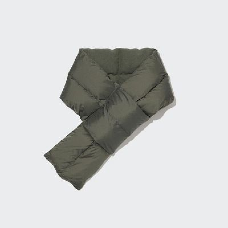 Uniqlo HEATTECH Lined Padded Sjaals Dames Olijfgroen | 6675363