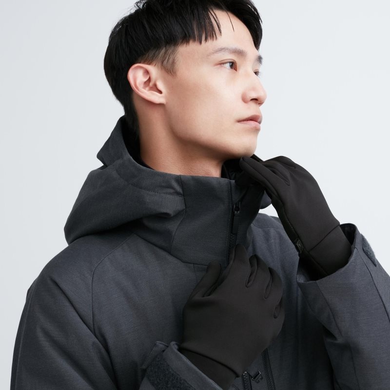 Uniqlo HEATTECH Lined Stretch Handschoenen Heren Zwart | 30216