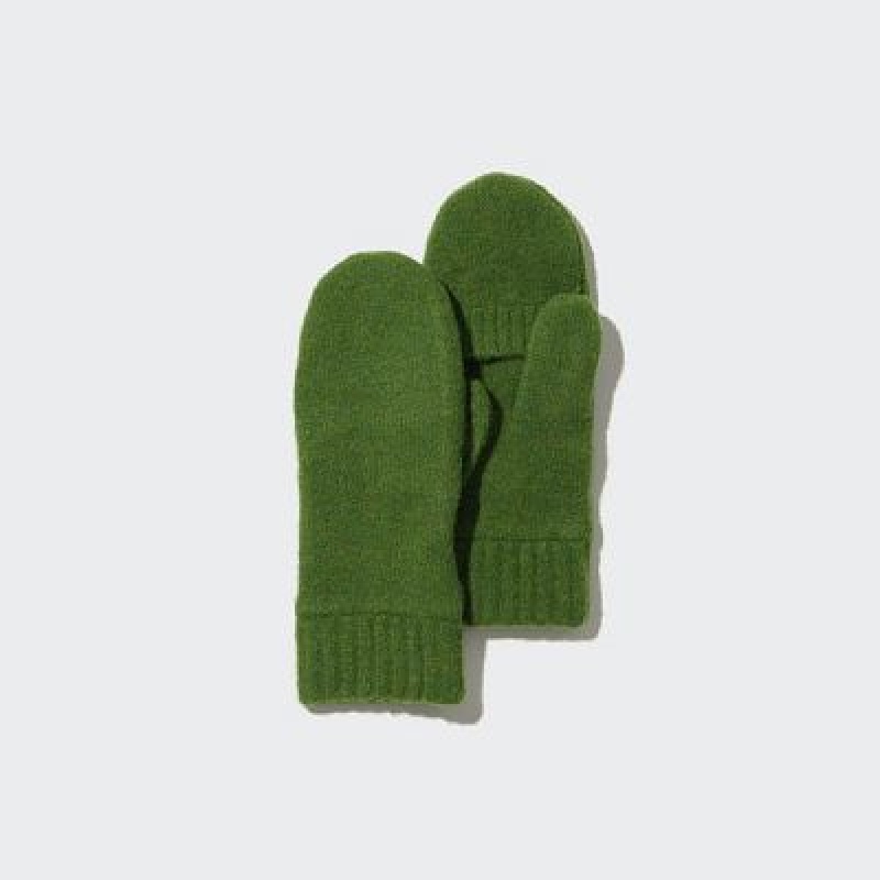Uniqlo HEATTECH Lining Souffle Yarn Mittens Handschoenen Dames Groen | 1825902