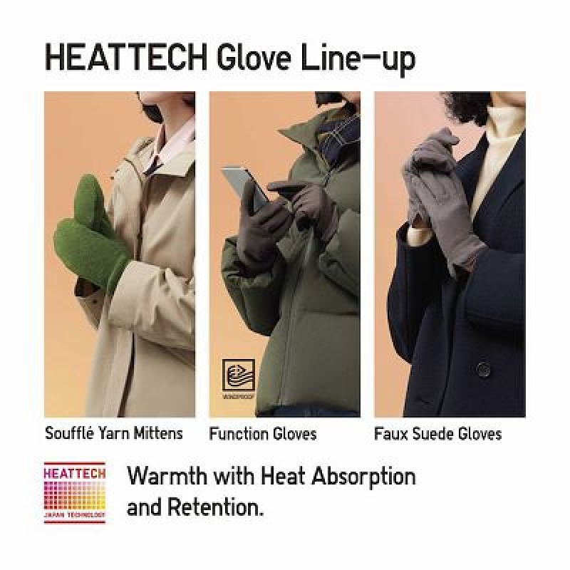 Uniqlo HEATTECH Lining Souffle Yarn Mittens Handschoenen Dames Grijs | 6085302