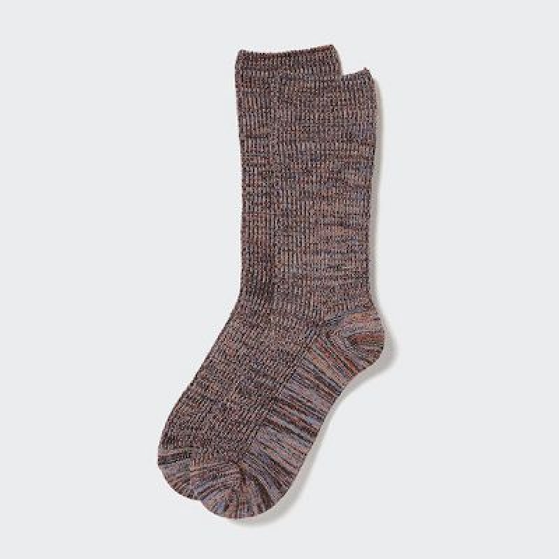 Uniqlo HEATTECH Loose Ribbed Sokken Dames Bruin | 7490583