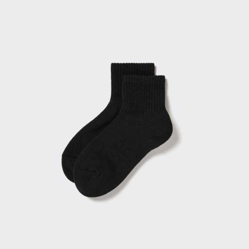 Uniqlo HEATTECH Pile-Lined Half Sokken Dames Zwart | 7207092