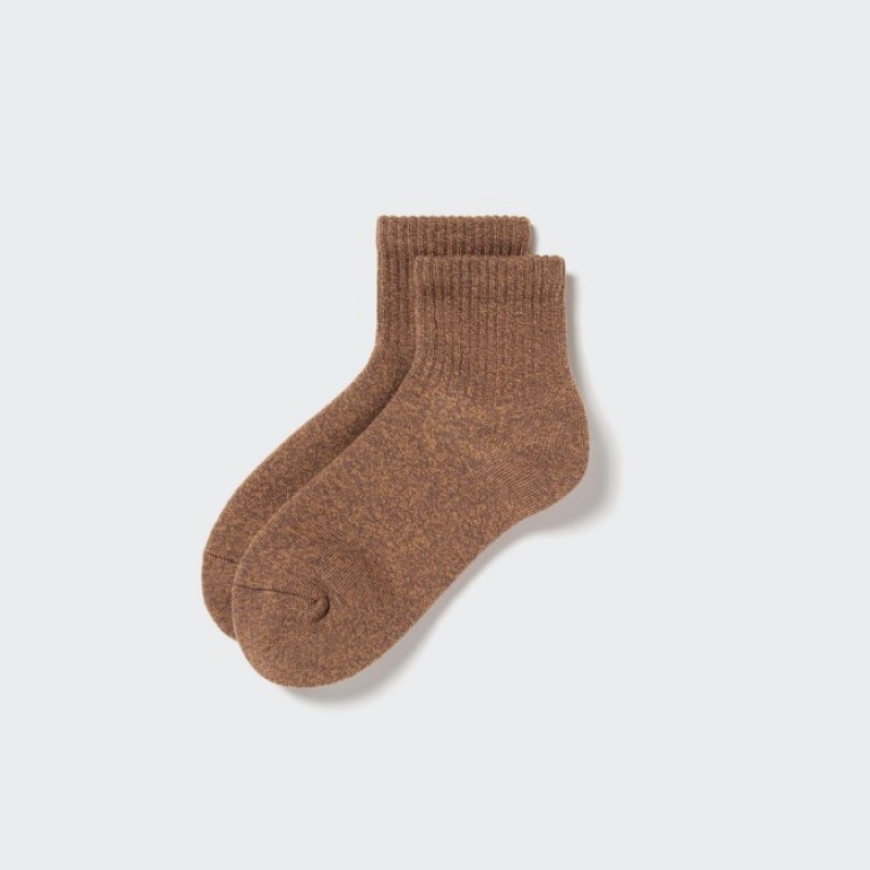 Uniqlo HEATTECH Pile-Lined Half Sokken Dames Bruin | 6013787