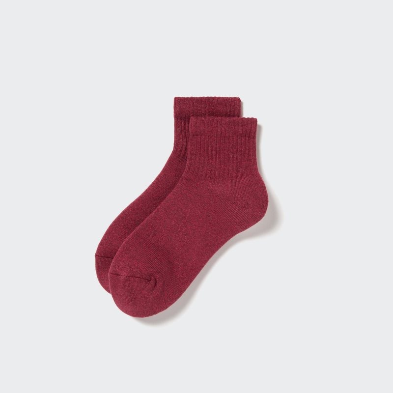 Uniqlo HEATTECH Pile Half Sokken Heren Bordeaux | 3675909