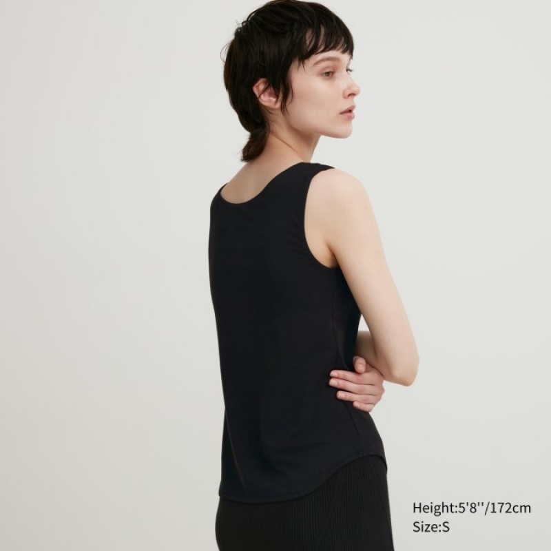 Uniqlo HEATTECH Sleeveless Silk Blend Tanktop Dames Wit | 7528880