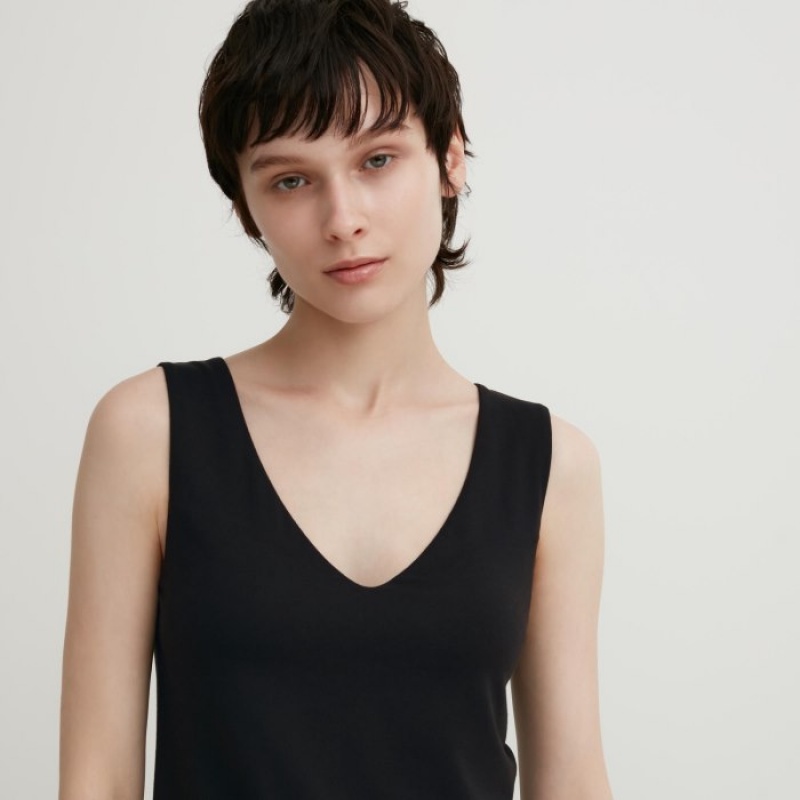 Uniqlo HEATTECH Sleeveless Silk Blend Tanktop Dames Wit | 7528880