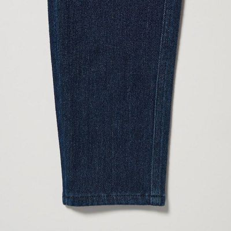 Uniqlo HEATTECH Ultra Stretch High-Rise Denim Broek Dames Blauw | 2102433