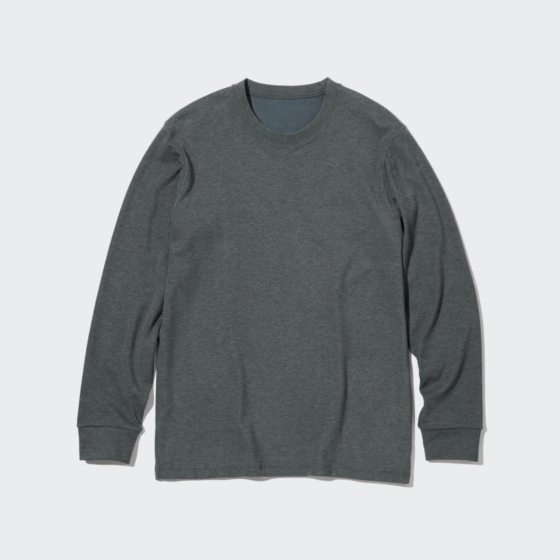 Uniqlo HEATTECH Ultra Warm Crew Neck Long-Sleeve T-shirts Heren Grijs | 9881483