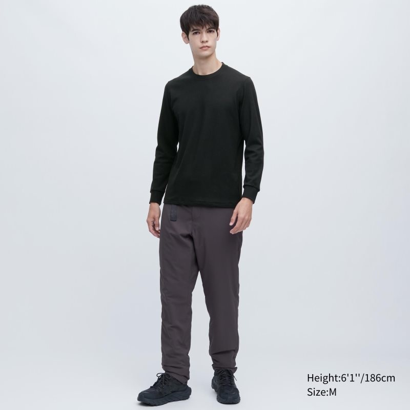 Uniqlo HEATTECH Ultra Warm Crew Neck Long-Sleeve T-shirts Heren Zwart | 5883590