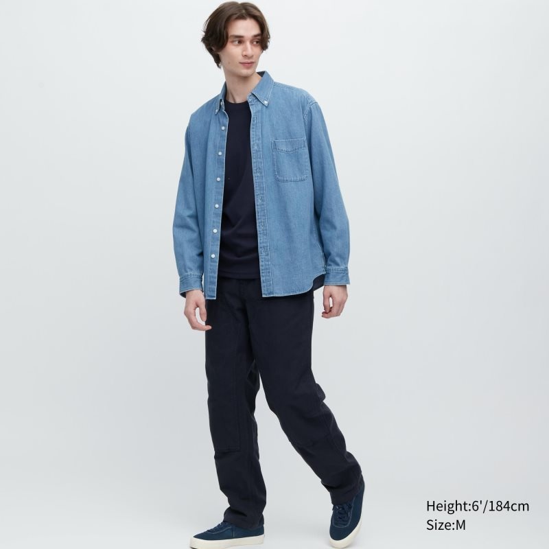 Uniqlo HEATTECH Ultra Warm Crew Neck Long-Sleeve T-shirts Heren Donkerblauw | 2404801