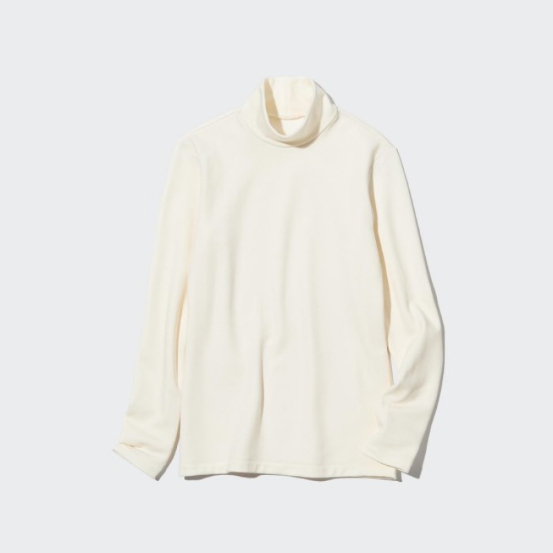 Uniqlo HEATTECH Ultra Warm High Neck T-shirts Dames Wit | 6405541