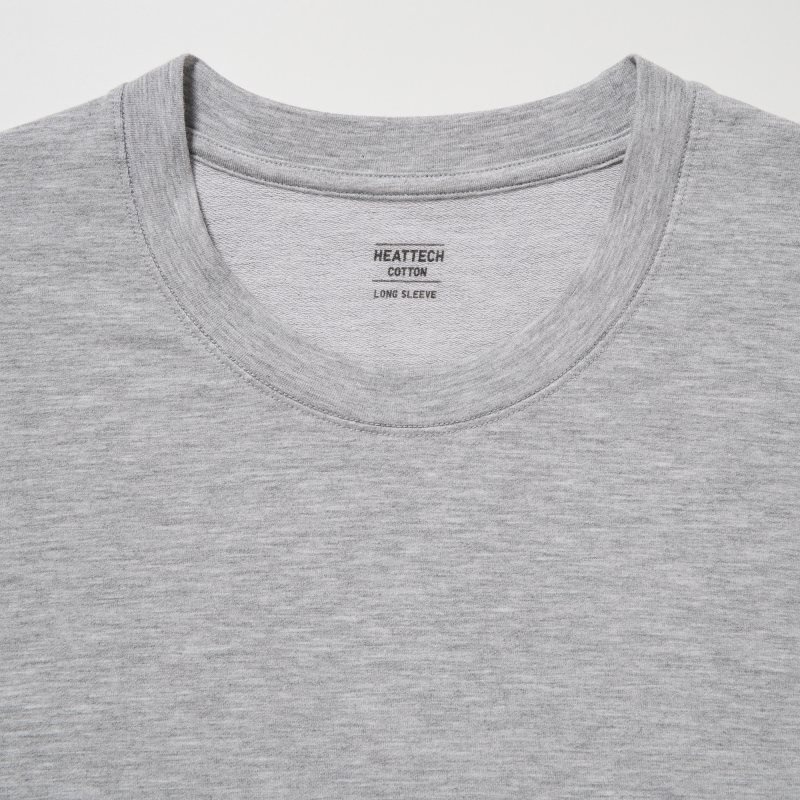Uniqlo Heattech Cotton Crew Neck Extra Warm T-shirts Heren Grijs | 2517605